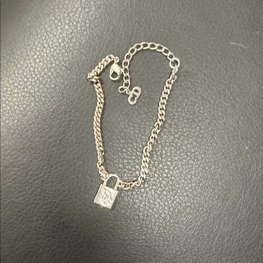 Silver Chain Bracelet with Padlock Charm